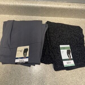 2 pair Terra & Sky Leggings woman's 4XL High Rise, Ankle Length NWT